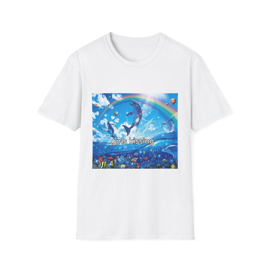 girls kissing dolphin tee