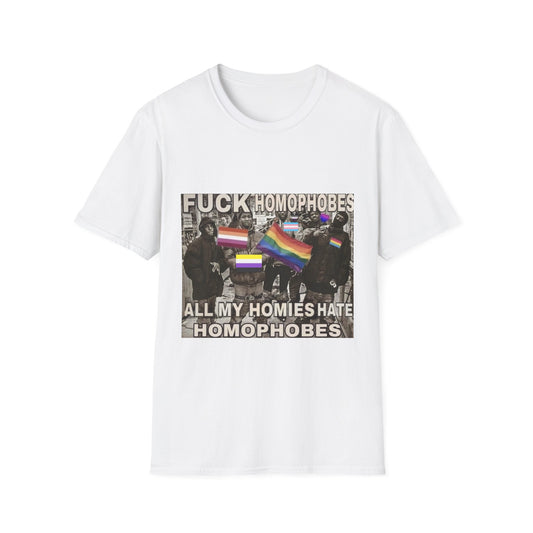 All my homies hate homophobes tee